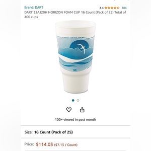 DART Horizon Foam Cups